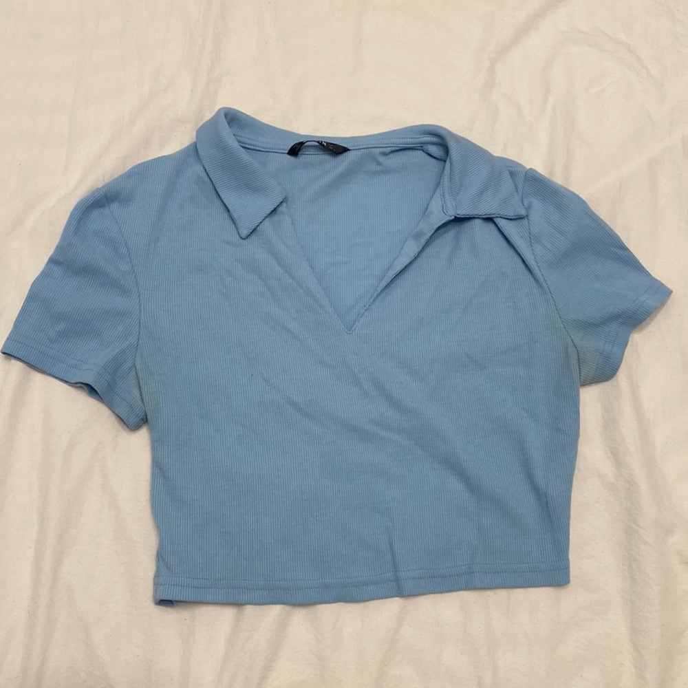 Shein Blue Crop Top